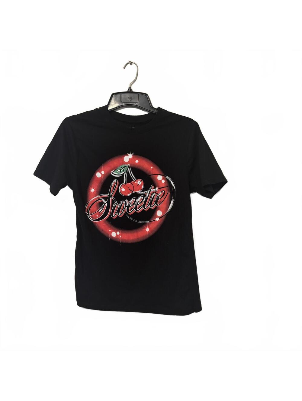 Chemistry Black Women's 'Sweetie' Cherries Graphic Casual T-Shirt Size Small